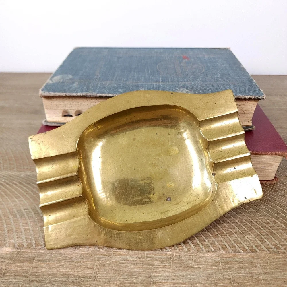 Vintage Art Deco Brass Ashtray, Brass‎ Catchall Dish
